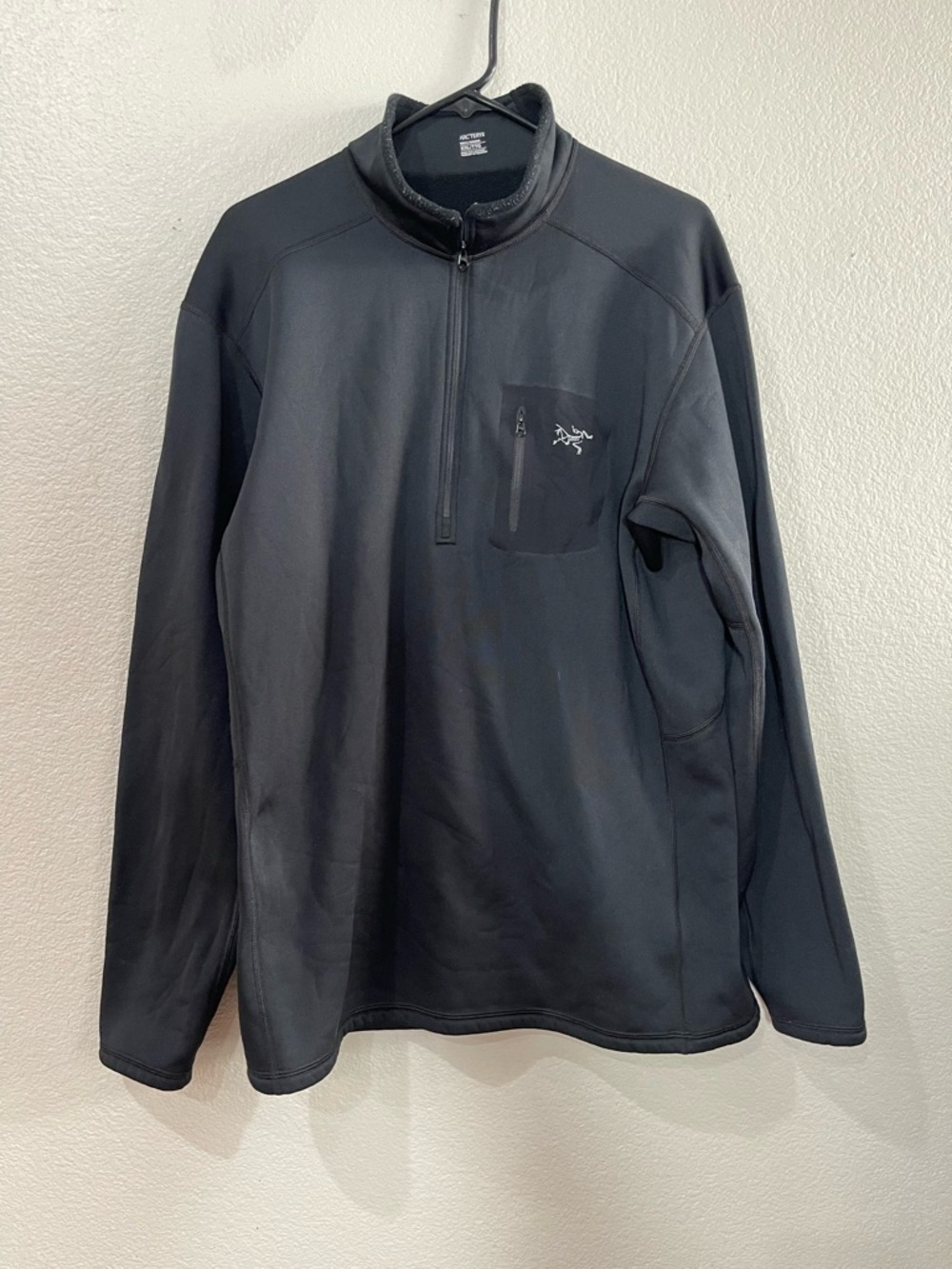 Arc’teryx 1/2 zip fleece pullover black mens XXL outdoor running hiking layer